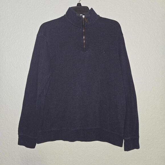 Polo Ralph Lauren Mens’s Sweater Medium Blue Quarter Zip Pullover Sweatshirt - Picture 1 of 9
